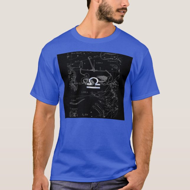 Camiseta Cromo como Libra Zodiac Símbolo de Hevélio (Frente)