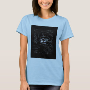 Camiseta Cromo como Libra Zodiac Símbolo de Hevélio