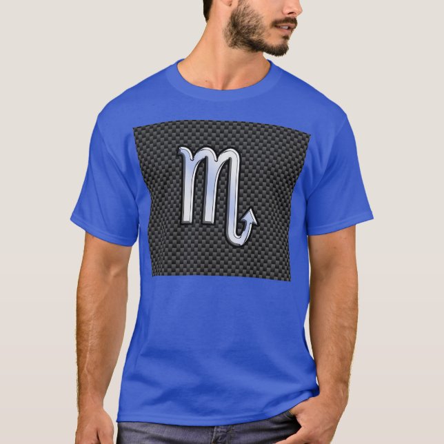 Camiseta Cromo Como Scorpio Sinal Zodiac Impressão de Fibra (Frente)