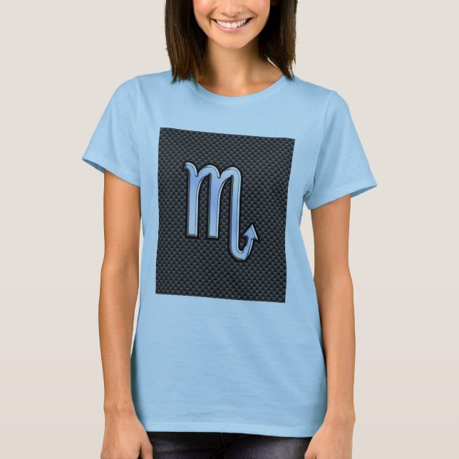 Camiseta Cromo Como Scorpio Sinal Zodiac Impressão de Fibra (Frente)