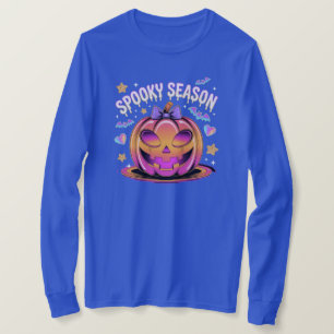 Camiseta Cromo Futurístico Jack-O'-Lanterna Halloween T-Shi