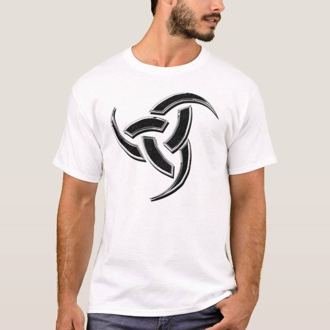Camiseta Cromo triplo do chifre de Odin (Frente)