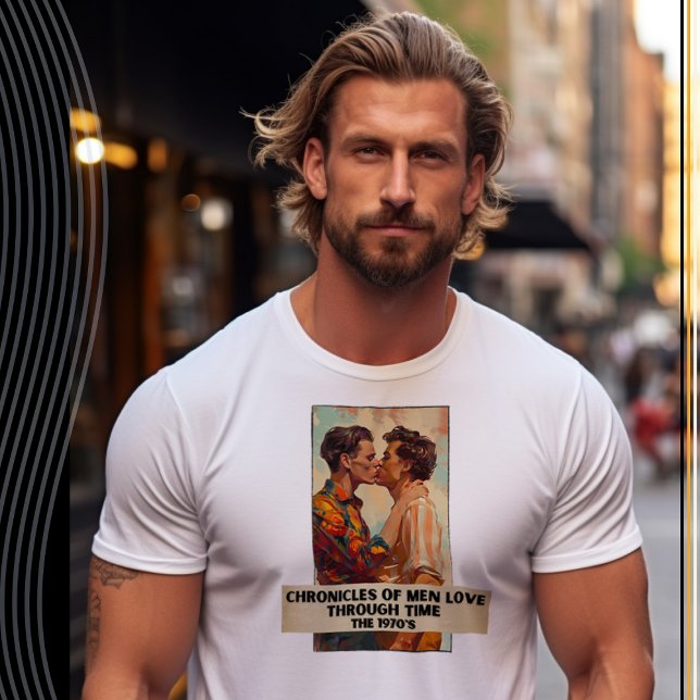 Camiseta Crônicas dos homens amam pelo tempo, a década de 1 (Criador carregado)