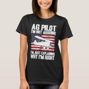 Camiseta Crop Duster American Flag Explicando por que estou