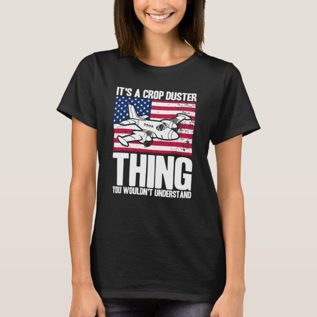 Camiseta Crop Duster American Flag It's A Crop Duster Thing (Frente)
