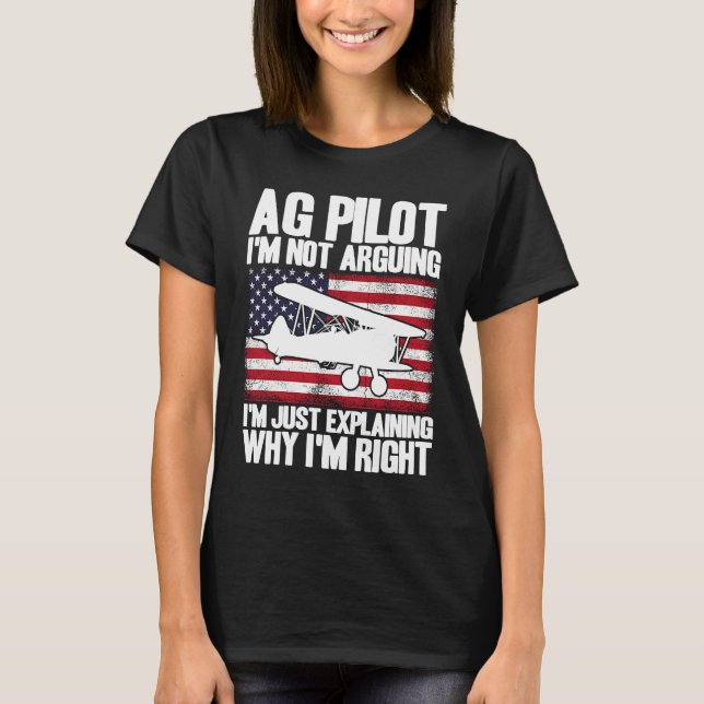 Camiseta Crop Duster American Flag Just Explaining Why I'm  (Frente)