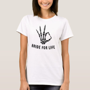 Camiseta cropped Rockstar Skeleton Bride Squad