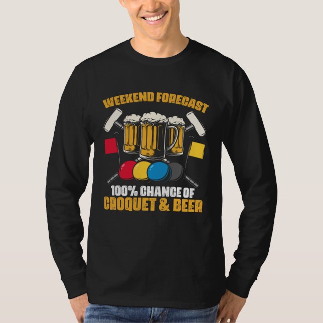 Camiseta Croquet And Beer  Croquet Player Croqueting Croque (Frente)