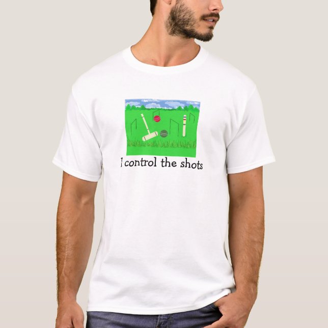 Camiseta Croquet eu controlo os tiros (Frente)