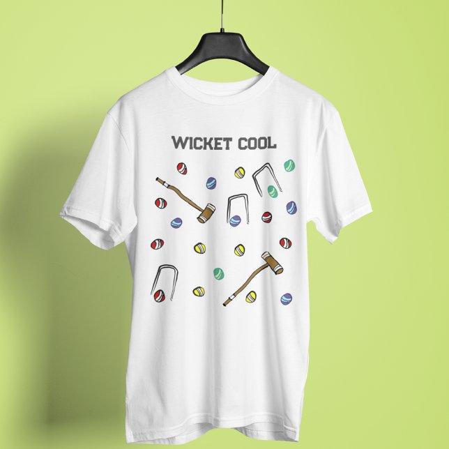 Camiseta Croquet Pattern Wicket Legal Cute Mão Ilustrada (Hit the croquet field in style with this whimsical T-shirt!)