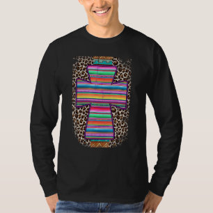Camiseta Cross Aztec Geométrico Mexicano Serape Fiesta Leop