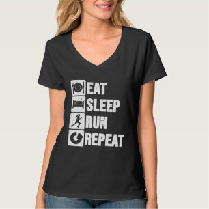 Camiseta Cross-Country Sleep Executar Repetir Mulheres Em C