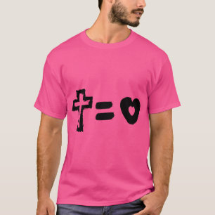 Camiseta Cross Equals Love Hearny Engraçado Jesus Christian