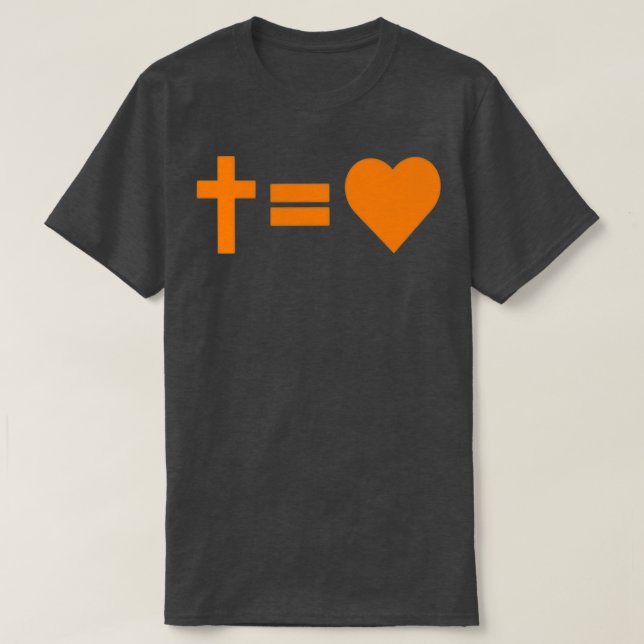 Camiseta Cross Equals Love Orange (Frente do Design)