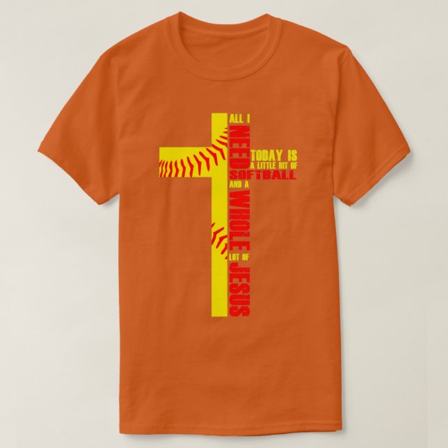 Camiseta Cross Jesus Softball Baseball Believer (Frente do Design)