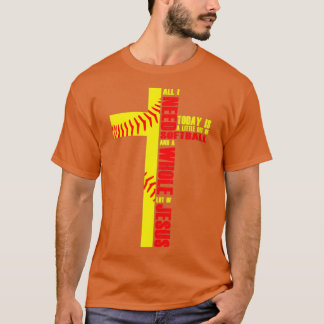 Camiseta Cross Jesus Softball Baseball Believer