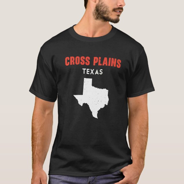 Camiseta Cross Plains Texas EUA State America Viagem Texas (Frente)