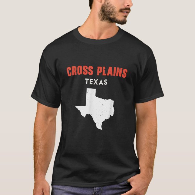 Camiseta Cross Plains Texas EUA State America Viagem Texas (Frente)