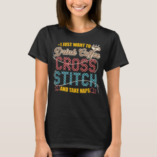 Camiseta Cross Stitch Café Caffeine Drinker