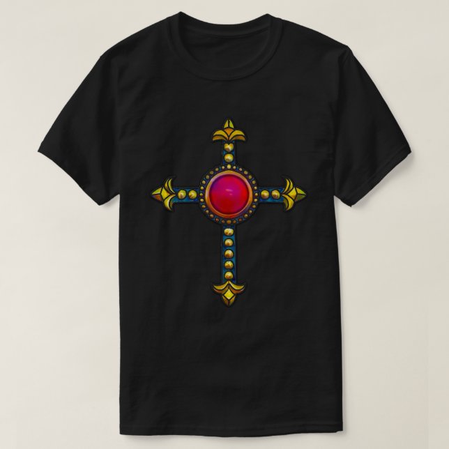 Camiseta Cross Vintage Red Gemstone (Frente do Design)