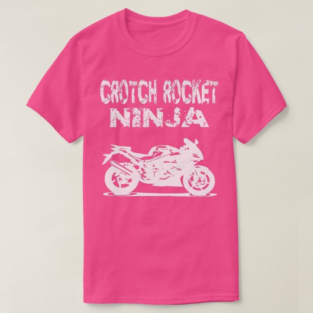 Camiseta Crotch Rocket Motorcycle Rider Ninja (Frente do Design)
