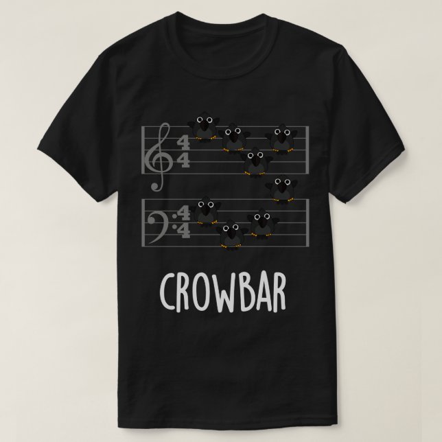 Camiseta Crow Bar Engraçado Música Bid Pun (Frente do Design)