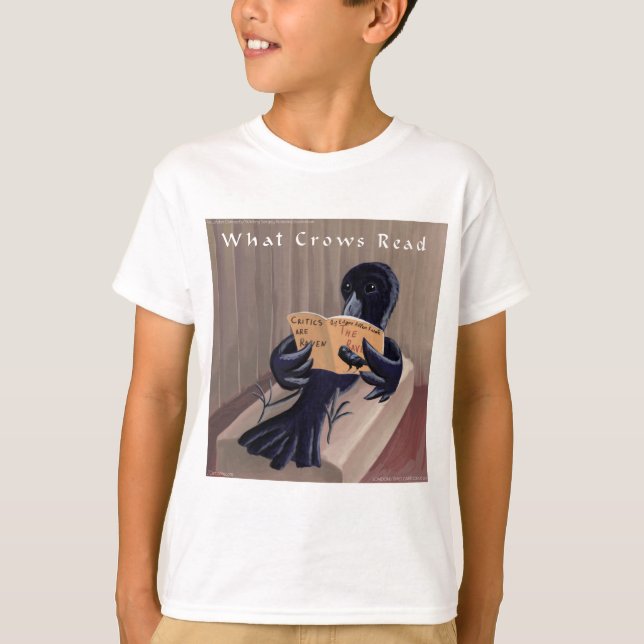 Camiseta Crow Lendo O Raven Engraçado (Frente)