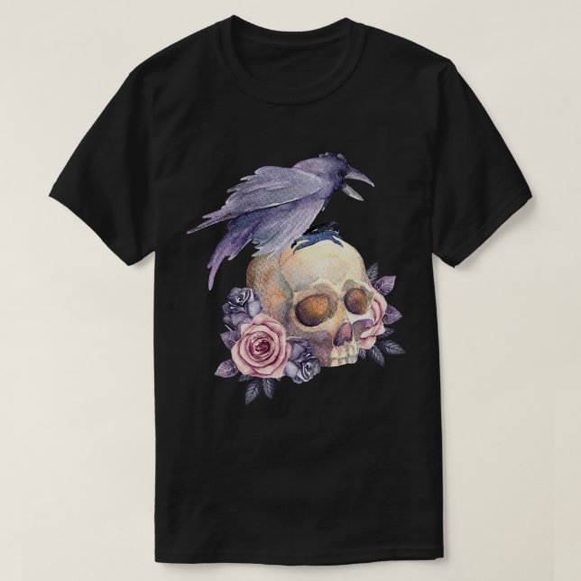 Camiseta Crow Line Art Crows Raven Bird Ornithologista Bird (Frente do Design)