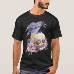 Camiseta Crow Line Art Crows Raven Bird Ornithologista Bird