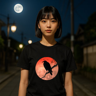 Camiseta Crow Na Arte Japonesa Do Willow Branch Vintage