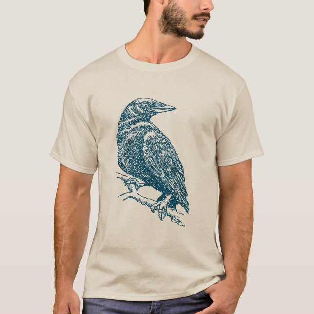 Camiseta Crow v2 - Azul Oceano (Frente)