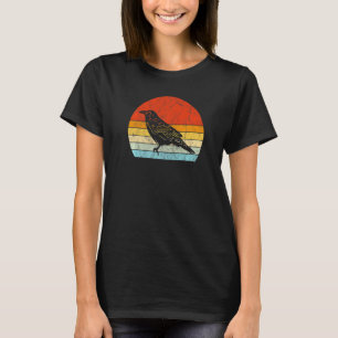 Camiseta Crow Vintage Estilo Retroativo Sunset Corvo Raven