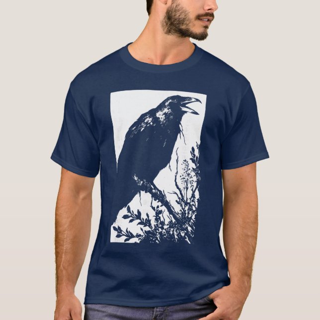 Camiseta Crow Weirdcore Goblincore Punk Goth Aesthetic Cree (Frente)