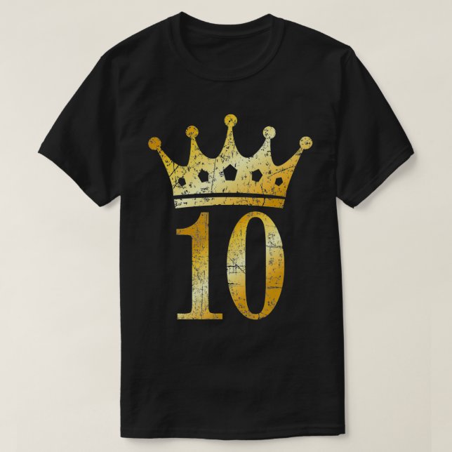 Camiseta Crown Number 10 (Antique Yellow) 10th Birthday  (Frente do Design)