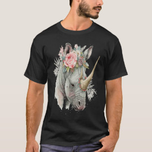 Camiseta Crown Safari - Coroa Africana Rinozerros Flor