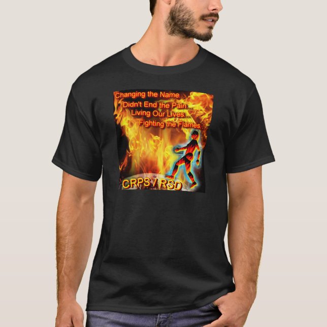 Camiseta CRPS/RSD que vive nossas vidas, lutando as chamas (Frente)