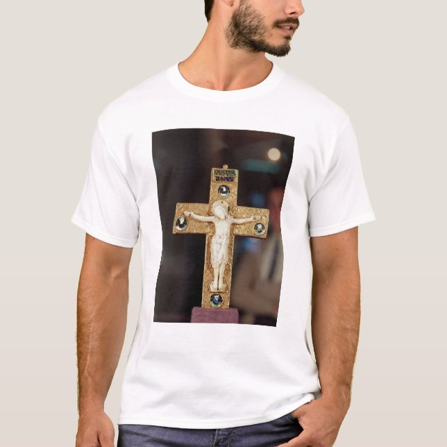 Camiseta Crucifixo do relicário, cristo do marfim na cruz (Frente)