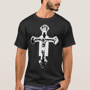 Camiseta Crucifixo Gótico em B&W