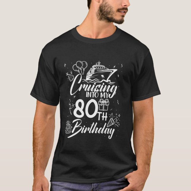 Camiseta Cruise 80 Birthday Cruise Em Minha Criança De 80 A (Frente)