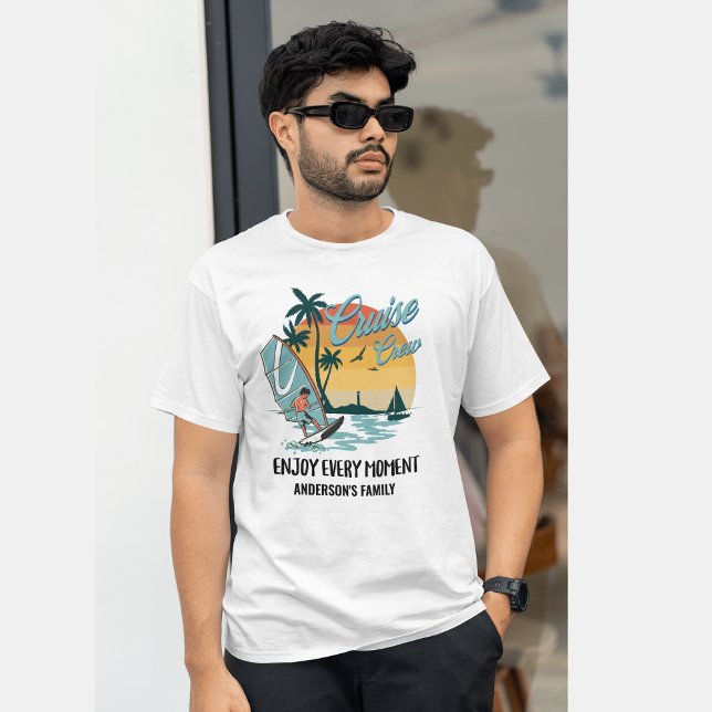 Camiseta Cruise Crew Summer Family Reunion Sunset T Shirt (Criador carregado)