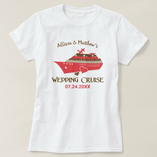 Camiseta Cruise de Casamento Personalizado (Frente do Design)