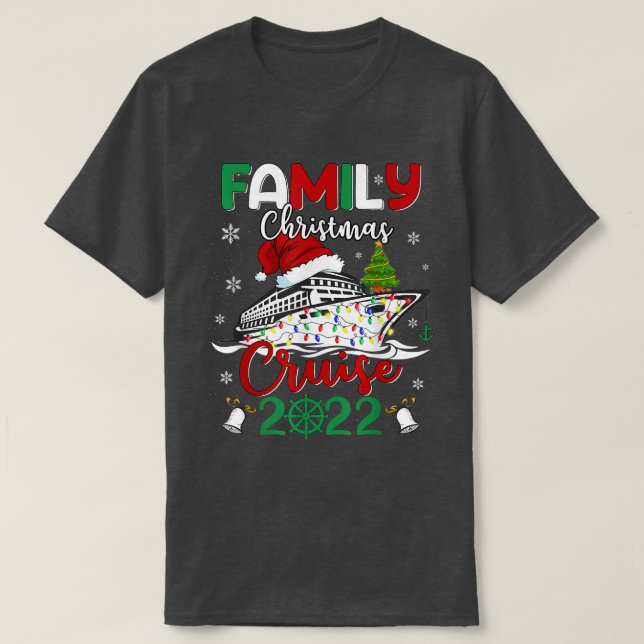 Camiseta Cruise de Natal da Família 2022 Cruise Squad Xmas (Frente do Design)
