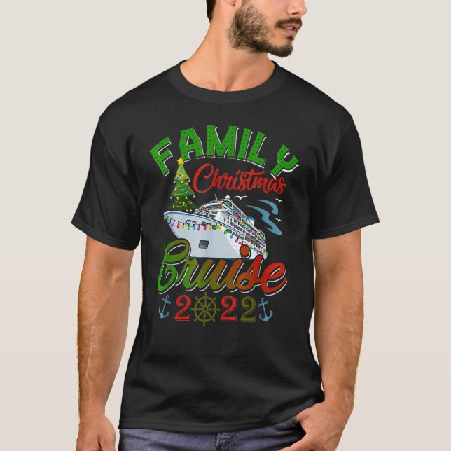 Camiseta Cruise de Natal da Família 2022 Cruzando o Natal (Frente)