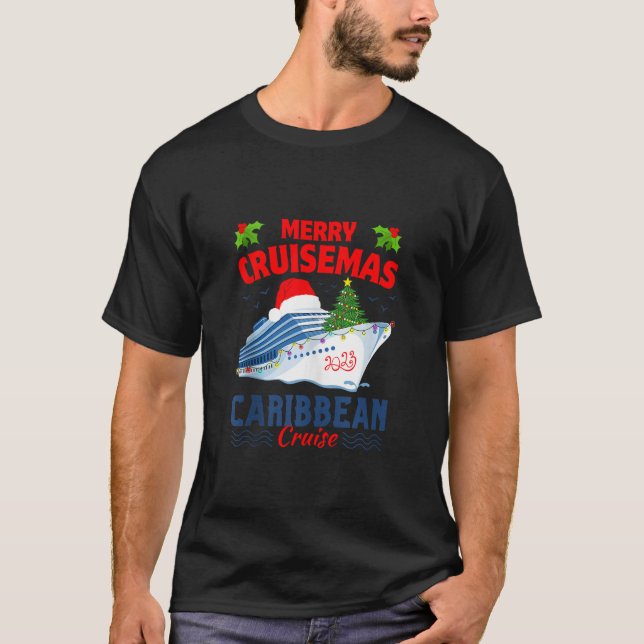 Camiseta Cruise de Natal da Família 2023 Caribe Cruise matc (Frente)
