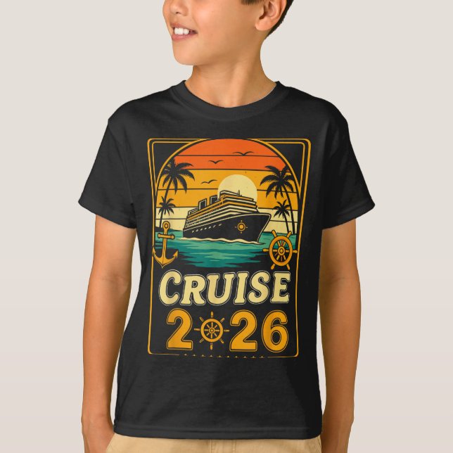 Camiseta Cruise Into The New Year 2026 Family Holiday Trip  (Frente)