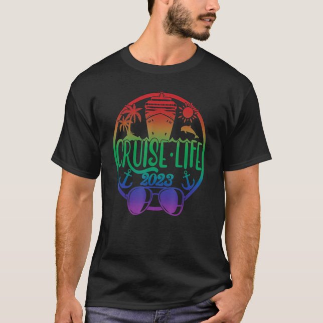 Camiseta Cruise Life 2023 Homens, Homens, Homens, Homens, H (Frente)