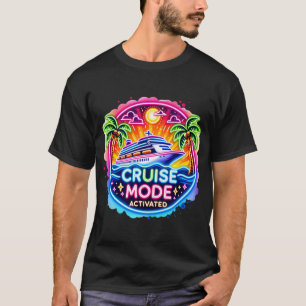 Camiseta Cruise Mode Ativado Neon Navio de Cruzeiro