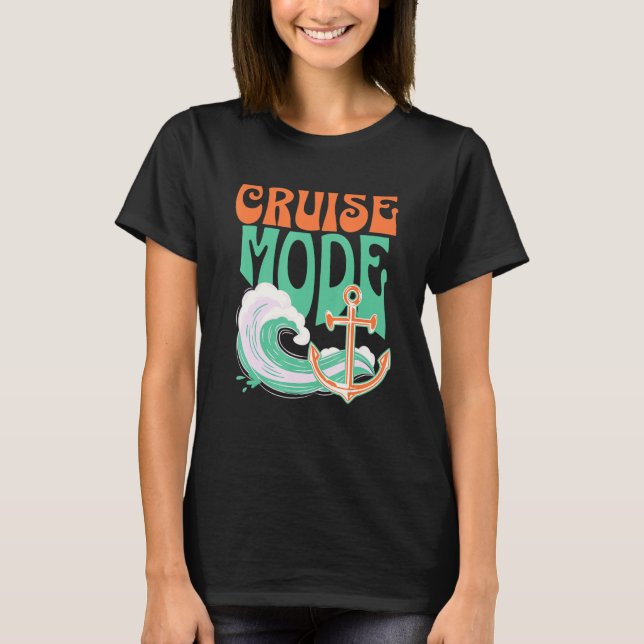 Camiseta Cruise Mode Surfing Lovers Funny Family Vacation C (Frente)