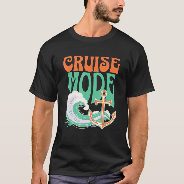Camiseta Cruise Mode Surfing Lovers Funny Family Vacation C (Frente)