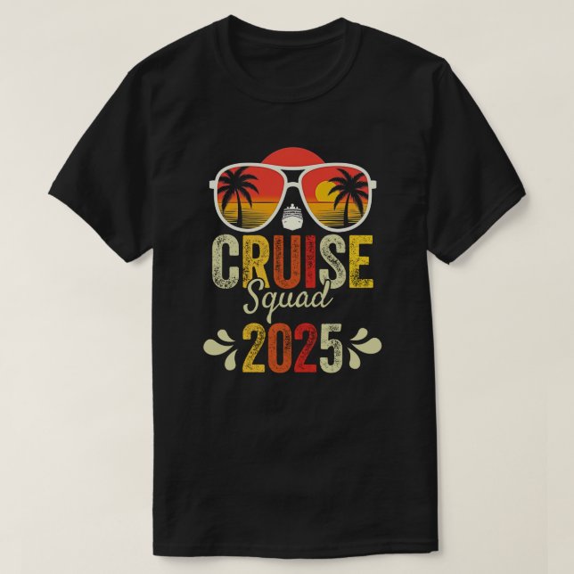 Camiseta Cruise Squad 2025 Matching Summer Vacation Family (Frente do Design)